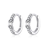 925 Sterling Silver Plated Platinum CZ Pavé Earrings for Women