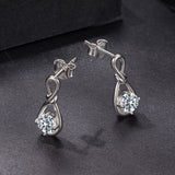 925 Sterling Silver 0.5 Carat Moissanite Earrings for Women