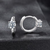 925 Sterling Silver Moissanite 0.50 Carat Earrings for Women