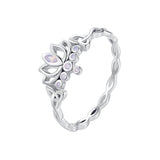 925 Sterling Silver Opal Nanometer Stone Ring Size 6.0 for Women