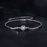 S925 Sterling Silver 5.0mm Moissanite Bracelet for Women