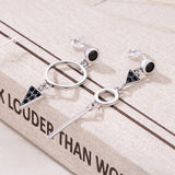 925 Sterling Silver Oxidized Pavé Setting CZ Earrings