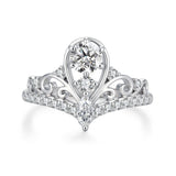 925 Sterling Silver 0.5 Carat Moissanite Ring in Size 6 for Women