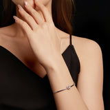 925 Sterling Silver Moissanite & CZ Bracelet Size 17 for Women