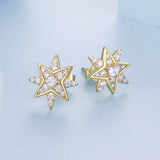 925 Sterling Silver Pavé Setting Gold Plated Earrings