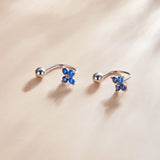 925 Sterling Silver Earrings with Pavé CZ & Platinum Plating for Women