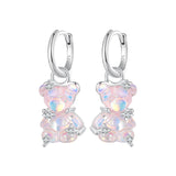 925 Sterling Silver Earrings with Pavé Setting CZ and Resin - 2.8 x 1.1 cm - Women's Fashion