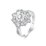 925 Sterling Silver 2 Carat Moissanite Ring in White Gold Plating - Size 8 for Women