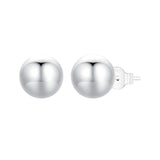 925 Sterling Silver Plated White Gold Earrings - 10mm for Women