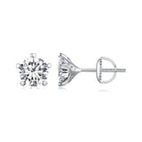 925 Sterling Silver Moissanite 0.50 Carat Earrings 6.0mm for Women
