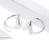 925 Sterling Silver Earrings in Rose Gold with Beads for Women