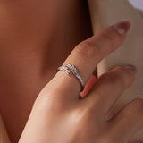 925 Sterling Silver White Gold Plated 0.2cm Ring for Women