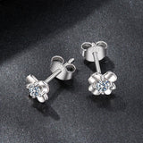 925 Sterling Silver Moissanite Earrings 0.6cm for Women