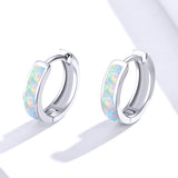 925 Sterling Silver Opal Earrings for Women