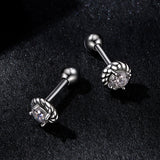 925 Sterling Silver 3mm Moissanite Earrings for Women