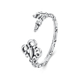 925 Sterling Silver Oxidized 0.14-0.8cm Ring for Women
