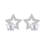 925 Sterling Silver Earrings 9x9mm with Pavé Setting CZ for Women