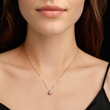 925 Sterling Silver Moissanite & CZ Pavé Necklace - 40+5cm for Women