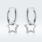 S925 Sterling Silver Plated Platinum CZ Earrings for Women