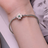 925 Sterling Silver Plated Platinum Bracelet with 3mm Rope for Women