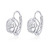 925 Sterling Silver Earrings with Pavé Setting CZ - 1.4x0.9 cm for Women