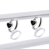 925 Sterling Silver Oxidized Enamel Earrings for Women - 1.2*0.5 cm