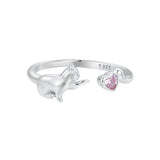 925 Sterling Silver Pavé Setting CZ White Gold Plated Ring for Women