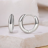 925 Sterling Silver Oxidized Hoop Earrings for Women
