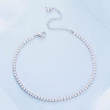 925 Sterling Silver Pavé Setting Bracelet with CZ for Women - Adjustable 18+5cm
