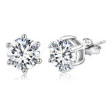 925 Sterling Silver Pavé Set CZ Earrings for Women - 0.5x0.5 cm