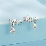 925 Sterling Silver Earrings with Pavé Setting CZ in Oxidized Silver