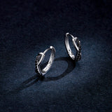 925 Sterling Silver Earrings 1.3*0.4cm with Pavé Setting CZ for Women