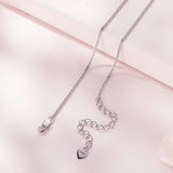 925 Sterling Silver Necklace with Pavé Setting CZ, 25x19mm Pendant, 400mm-450mm Length for Women