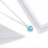 925 Sterling Silver Plated Translucent Opal Necklace 45cm for Women