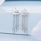 925 Sterling Silver Earrings with White Gold Plating and CZ
