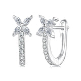 925 Sterling Silver White Gold Plated CZ Earrings for Women