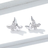 925 Sterling Silver Earrings with Pavé Setting CZ - 0.6*0.9cm