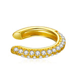S925 Sterling Silver Pavé Set CZ Earrings - 1.1cm for Women