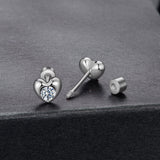 925 Sterling Silver Moissanite Earrings 0.5cm for Women