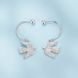 925 Sterling Silver Earrings with Pavé Setting CZ and White Gold Plating for Women