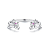 925 Sterling Silver Rabbit Ring with Pavé Setting CZ in White Gold for Women