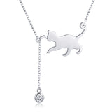 925 Sterling Silver Necklace 38-45cm with 1.4*2.5cm Pendant for Women