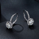 925 Sterling Silver Moissanite 6.5 Carat Earrings for Women