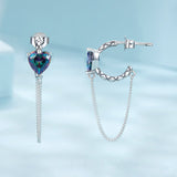 925 Sterling Silver Transparent Glass Earrings for Women