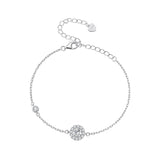 925 Sterling Silver Moissanite 0.5ct Bracelet with Pavé Setting for Women