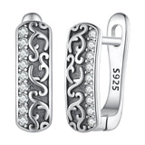 925 Sterling Silver Earrings with Pavé Setting CZ - 1.3m x 0.5m for Women