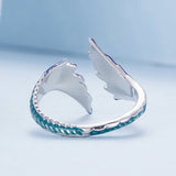 925 Sterling Silver Enamel Ring Size 9.0 for Women