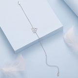 925 Sterling Silver White Gold Plated Bracelet with Length 15+6cm for Women