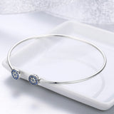925 Sterling Silver Bracelet with Outer Diameter 6cm and Wall Thickness 0.2cm for Women