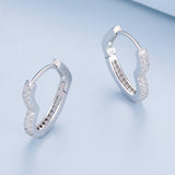 925 Sterling Silver Earrings with Cubic Zirconia in Platinum Finish